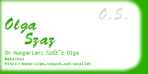 olga szaz business card